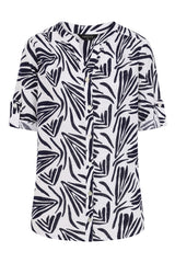 Abstract Print Cotton Blouse