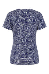 Spot Print V-Neck Top