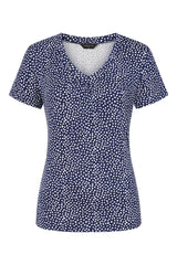 Spot Print V-Neck Top