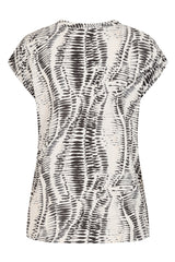 Snake Print Notch Neck Blouse