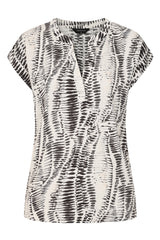 Snake Print Notch Neck Blouse
