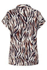 Short Sleeve Animal Print Blouse