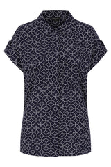 Short Sleeve Geo Print Blouse