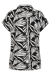 Short Sleeve Abstract Print Blouse