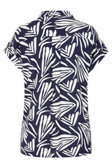 Short Sleeve Abstract Print Blouse