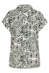 Short Sleeve Aztec Print Blouse