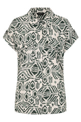 Short Sleeve Aztec Print Blouse