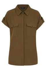 Short Sleeve Collared Blouse