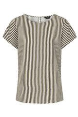 Striped Capped Sleeve Top