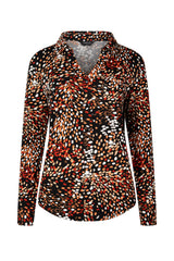 Long Sleeve Abstract Print Blouse