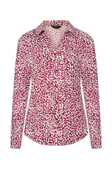 Long Sleeve Abstract Print Blouse