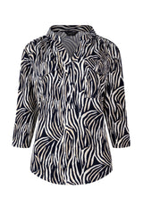 3/4 Sleeve Zebra Print Blouse