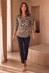 3/4 Sleeve Animal Print Blouse