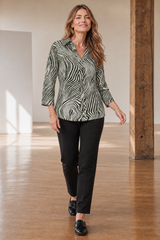 3/4 Sleeve Animal Print Blouse