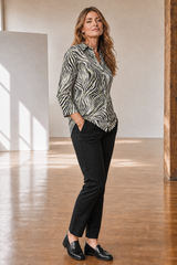 3/4 Sleeve Animal Print Blouse