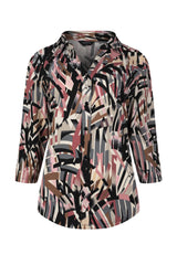 3/4 Sleeve Dash Print Blouse