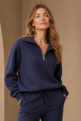 Half Zip Jersey Lounge Top