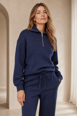 Half Zip Jersey Lounge Top