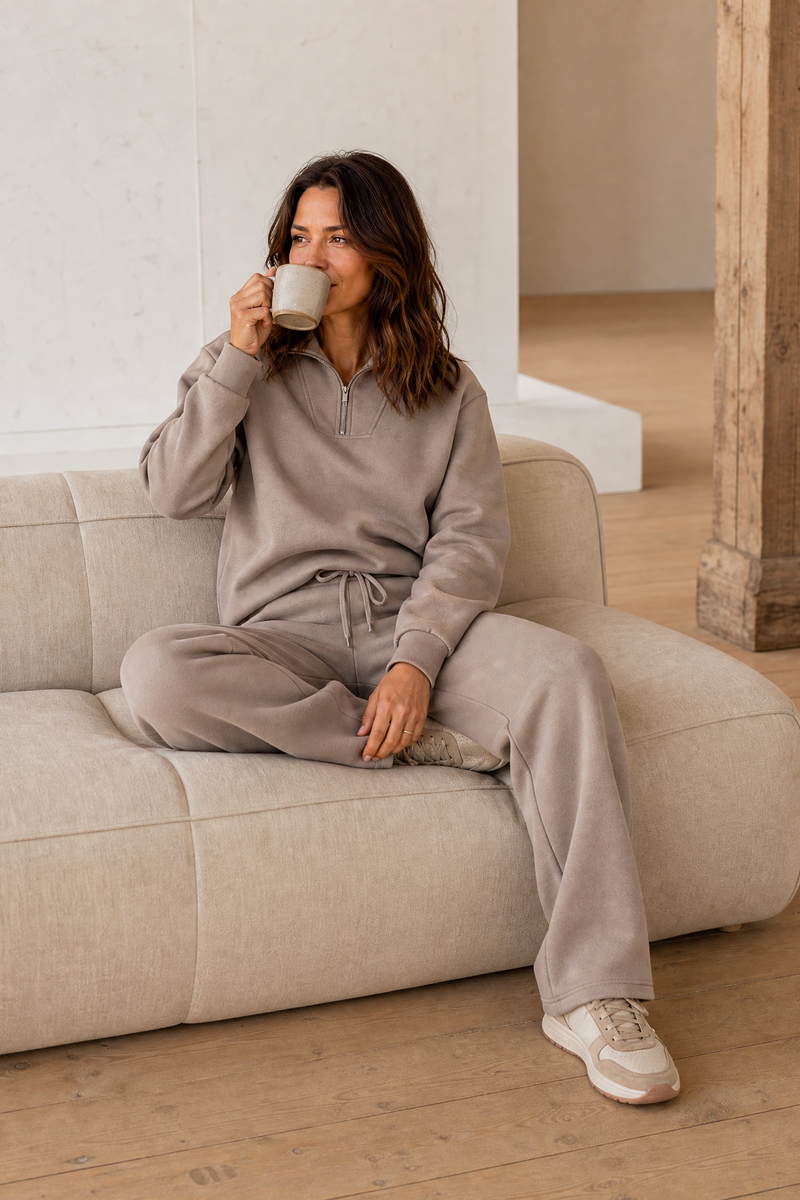 Half Zip Jersey Lounge Top – Emreco