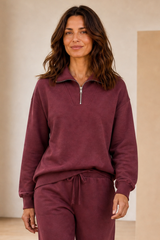 Half Zip Jersey Lounge Top