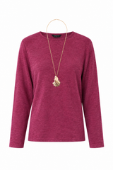 Soft Touch Top With Necklace