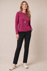 Soft Touch Top With Necklace