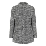Double Breasted Boucle Blazer Black / White