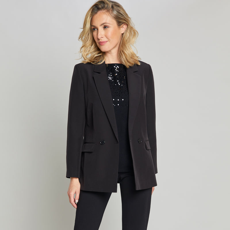 Long Sleeve Sequin Batwing Jumper Black