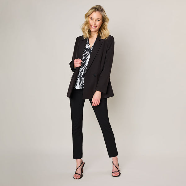 Long Sleeve Relaxed Fit Blazer Black