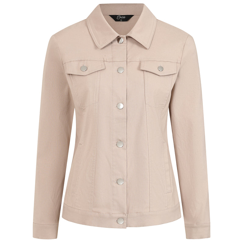 Jean Style Bengaline Jacket Soft Almond