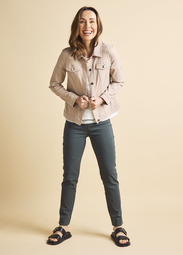 Jean Style Bengaline Jacket Soft Almond