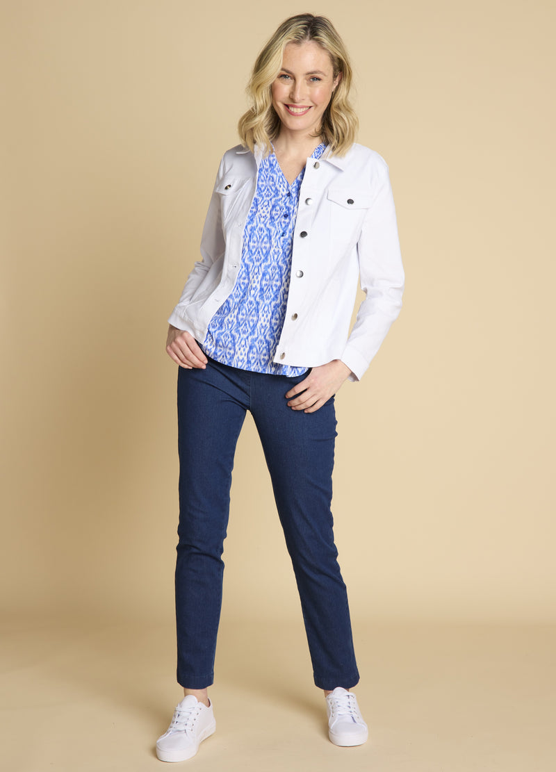 Jean Style Bengaline Jacket White