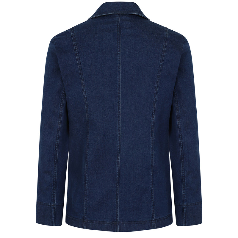 Tailored Denim Blazer Denim Blue