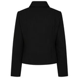 Classic Collar Cropped Boucle Jacket Black