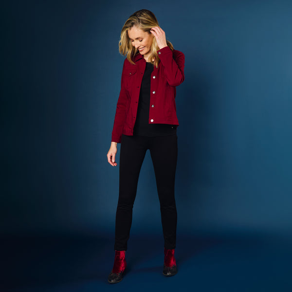 Bengaline Jean Style Stretch Jacket Rich Cranberry