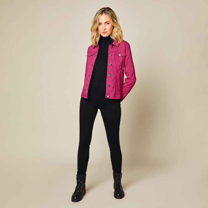 Bengaline Jean Style Stretch Jacket Winter Raspberry