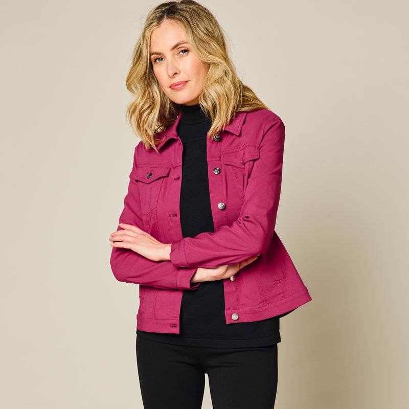 Bengaline Jean Style Stretch Jacket Winter Raspberry