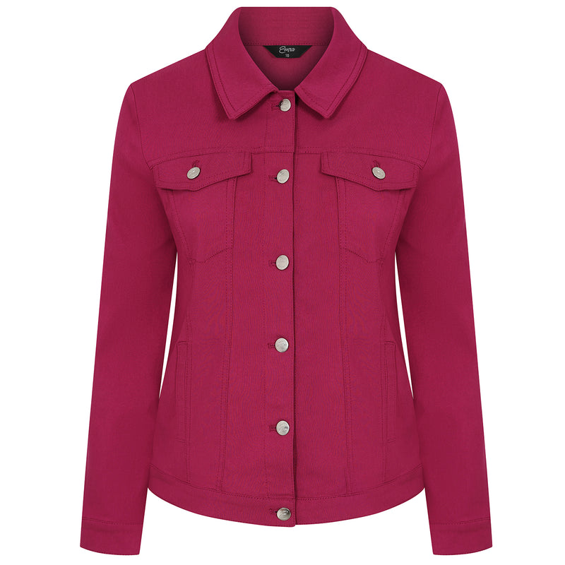 Bengaline Jean Style Stretch Jacket Winter Raspberry