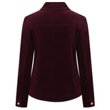 Corduroy Jean Style Stretch Jacket Burgundy