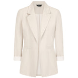 Linen Roll Cuff Blazer Stone