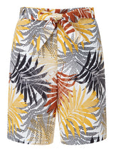 Palm Print Tie Waist Shorts Multi