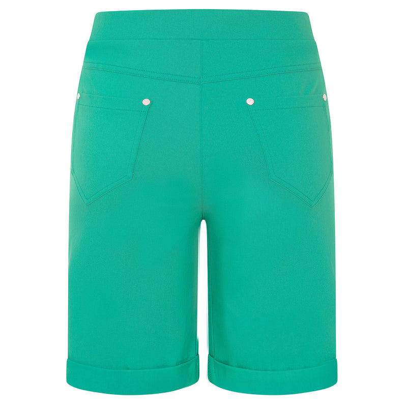 Stretch Bengaline  Turn Up Short Aqua