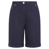 Stretch Bengaline  Turn Up Short Navy