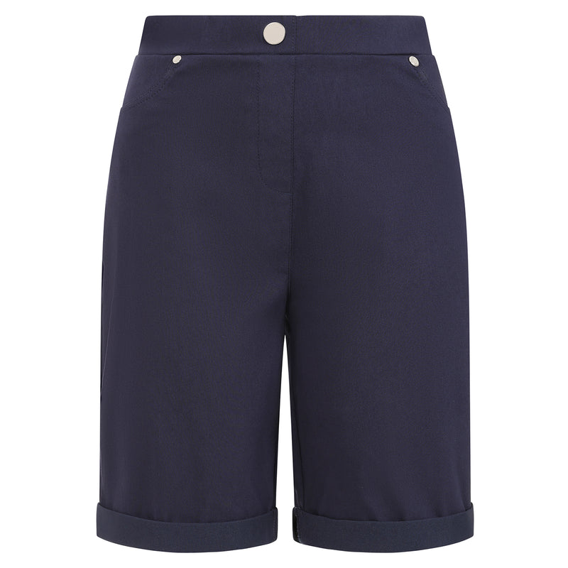 Stretch Bengaline Turn Up Short Navy