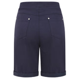 Stretch Bengaline  Turn Up Short Navy