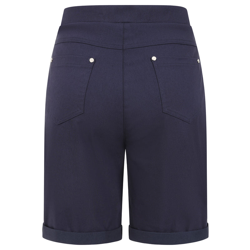 Stretch Bengaline Turn Up Short Navy