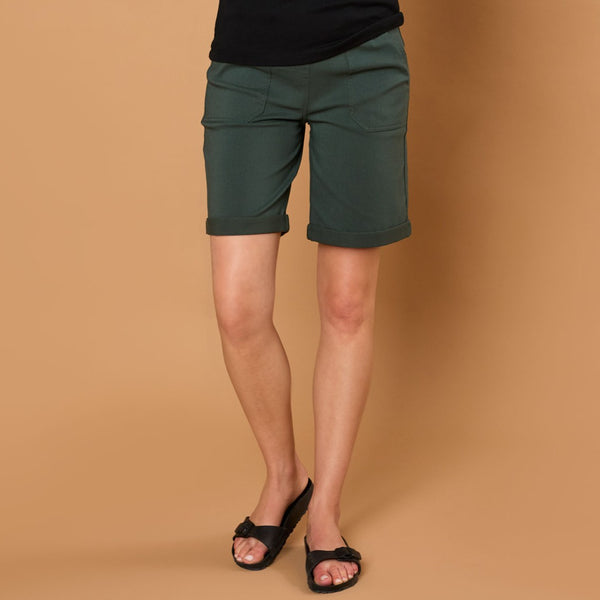 Stretch Bengaline Utility Pocket Shorts Dark Khaki