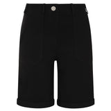 Stretch Bengaline Utility Turn Up Short Black