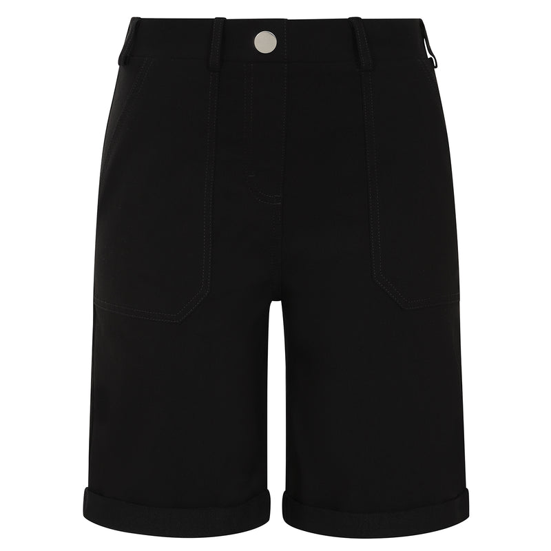 Stretch Bengaline Utility Pocket Shorts Black