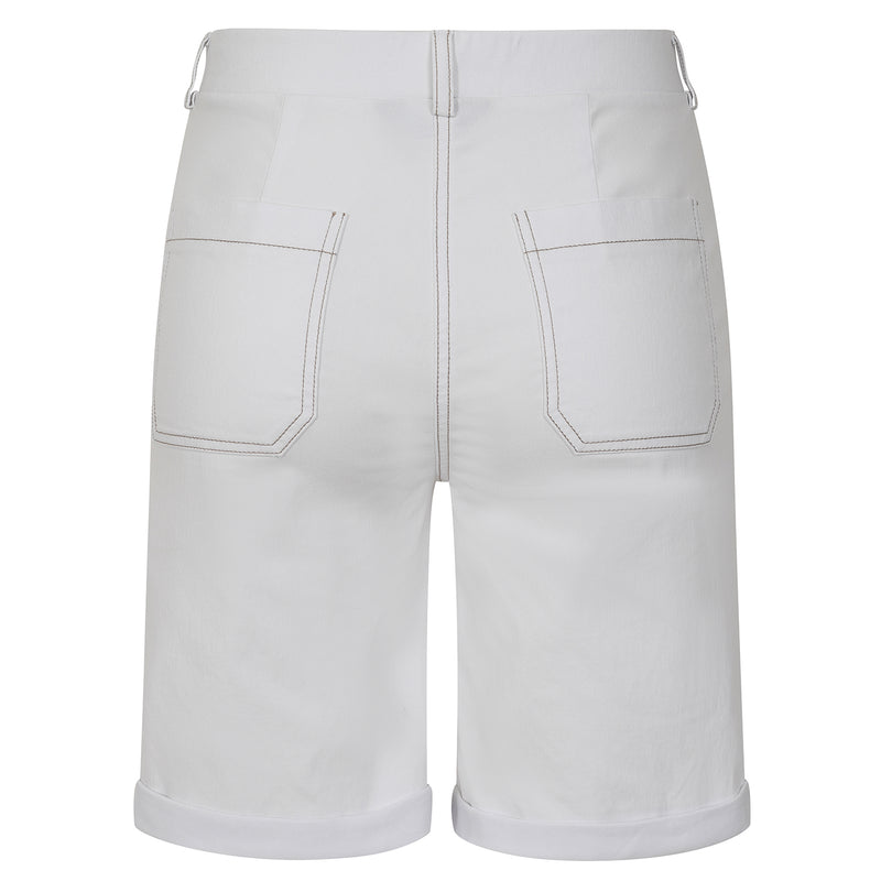 Stretch Bengaline Utility Pocket Shorts White